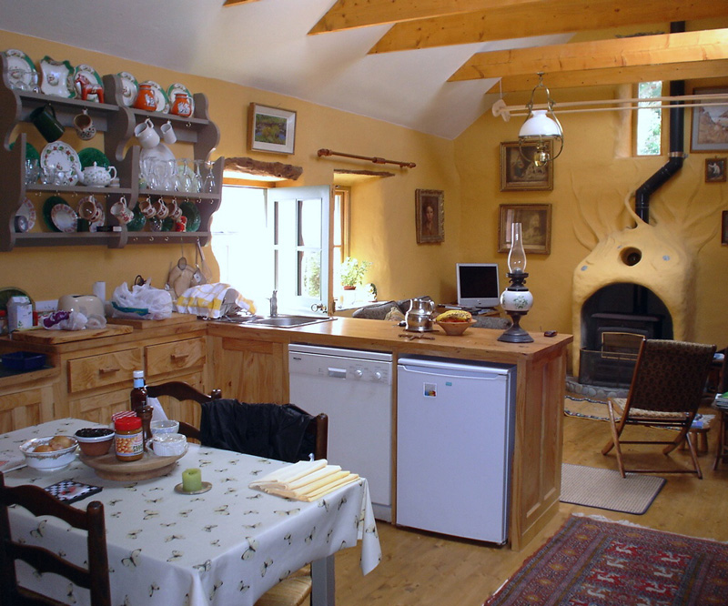 kitchen and sitting room